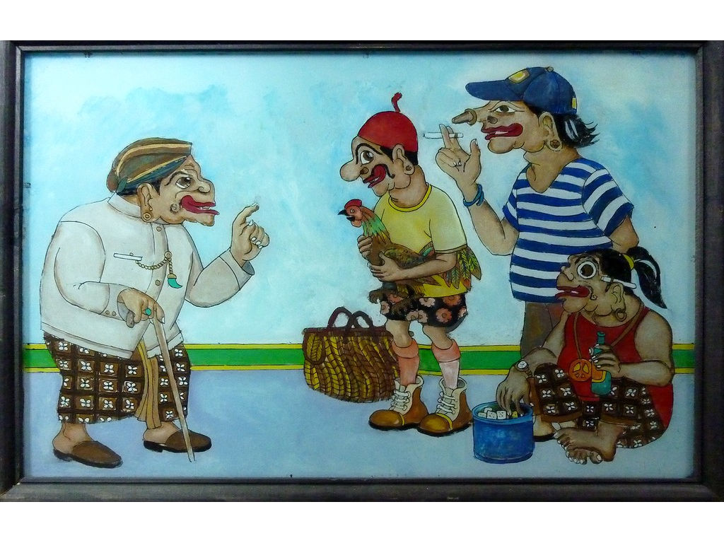 -glasspainting-Java-Semar-Gareng-Petruk-Bagong-dobbelaars