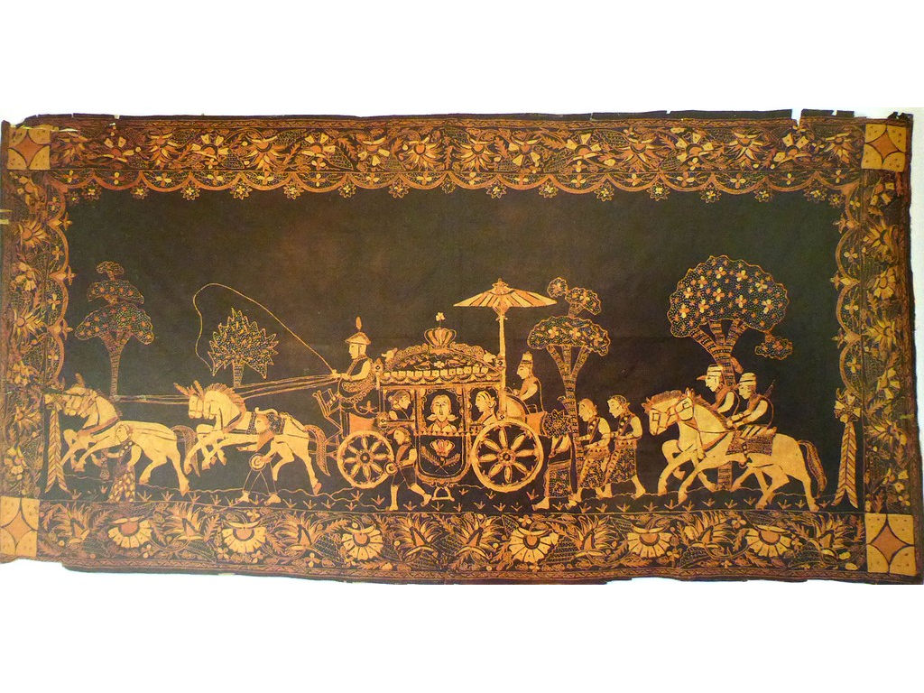 Batik-wall-hanging-kereta-horses-wayang-style