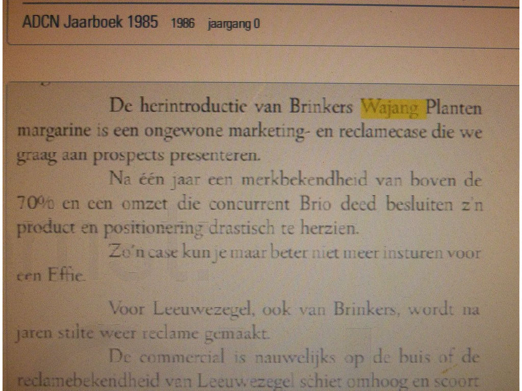 Wayang-Brinkers-Plantenmarganine-1985